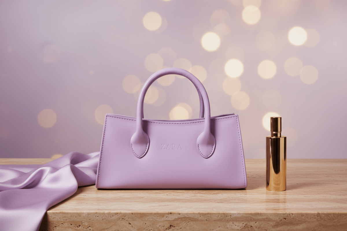 Zara mini lila çanta stüdyo görseli