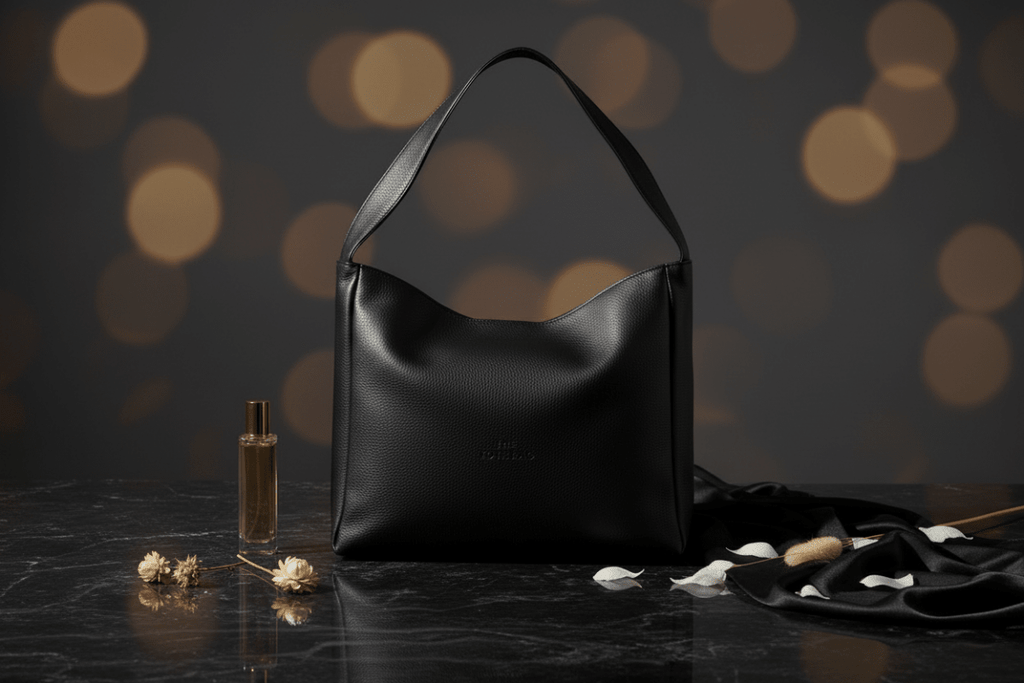 Sahara Tote Bag siyah renk lüks stüdyo görseli